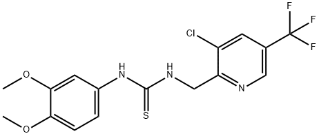 1-((3-Chloro-5-(trifluoromethyl)pyridin-2-yl)methyl)-3-(3,4-dimethoxyphenyl)thiourea Struktur