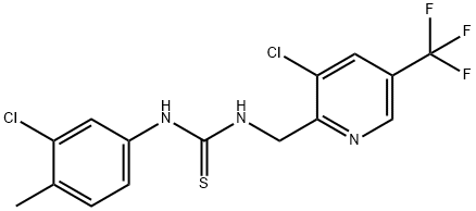 1-(3-Chloro-4-methylphenyl)-3-((3-chloro-5-(trifluoromethyl)pyridin-2-yl)methyl)thiourea Struktur