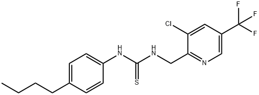 1-(4-Butylphenyl)-3-((3-chloro-5-(trifluoromethyl)pyridin-2-yl)methyl)thiourea Struktur