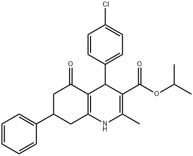 propan-2-yl 4-(4-chlorophenyl)-2-methyl-5-oxo-7-phenyl-1,4,5,6,7,8-hexahydroquinoline-3-carboxylate Struktur