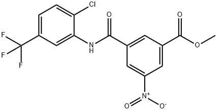 methyl 3-((2-chloro-5-(trifluoromethyl)phenyl)carbamoyl)-5-nitrobenzoate Struktur