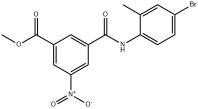 methyl 3-[(4-bromo-2-methylphenyl)carbamoyl]-5-nitrobenzoate Struktur