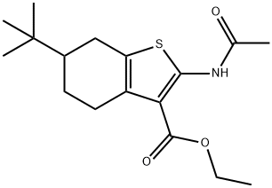 ethyl 2-(acetylamino)-6-tert-butyl-4,5,6,7-tetrahydro-1-benzothiophene-3-carboxylate Struktur