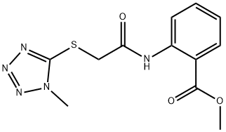 methyl 2-(2-((1-methyl-1H-tetrazol-5-yl)thio)acetamido)benzoate Struktur