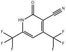 2-oxo-4,6-bis(trifluoromethyl)-1,2-dihydropyridine-3-carbonitrile Struktur