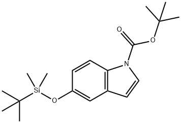 tert-butyl 5-(tert-butyldimethylsilyloxy)-1H-indole-1-carboxylate Struktur