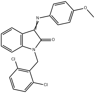 (Z)-1-(2,6-dichlorobenzyl)-3-((4-methoxyphenyl)imino)indolin-2-one Struktur