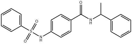 N-(1-phenylethyl)-4-[(phenylsulfonyl)amino]benzamide Struktur