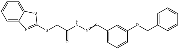 2-(1,3-benzothiazol-2-ylsulfanyl)-N'-{(E)-[3-(benzyloxy)phenyl]methylidene}acetohydrazide Struktur