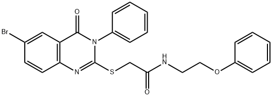 2-[(6-bromo-4-oxo-3-phenyl-3,4-dihydroquinazolin-2-yl)sulfanyl]-N-(2-phenoxyethyl)acetamide Struktur