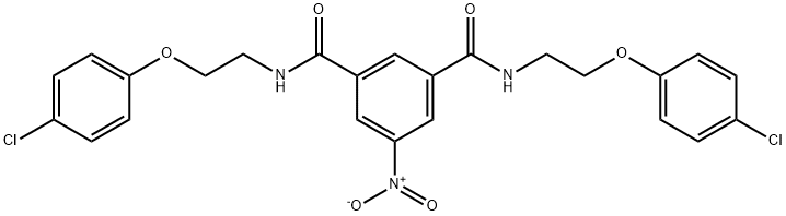 N,N'-bis[2-(4-chlorophenoxy)ethyl]-5-nitrobenzene-1,3-dicarboxamide Struktur