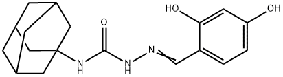 (E)-N-(adamantan-1-yl)-2-(2,4-dihydroxybenzylidene)hydrazinecarboxamide Struktur