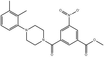 methyl 3-(4-(2,3-dimethylphenyl)piperazine-1-carbonyl)-5-nitrobenzoate Struktur