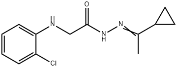 2-(2-chloroanilino)-N'-(1-cyclopropylethylidene)acetohydrazide Struktur