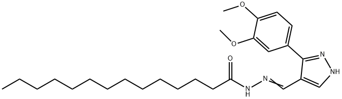 (Z)-N'-((3-(3,4-dimethoxyphenyl)-1H-pyrazol-4-yl)methylene)tetradecanehydrazide Struktur