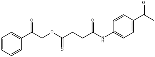 2-oxo-2-phenylethyl 4-((4-acetylphenyl)amino)-4-oxobutanoate Struktur