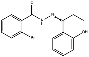 (E)-2-bromo-N'-(1-(2-hydroxyphenyl)propylidene)benzohydrazide Struktur