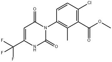 Methyl 6-chloro-3-(2,6-dioxo-4-(trifluoromethyl)-2,3-dihydropyrimidin-1(6H)-yl)-2-methylbenzoate Struktur