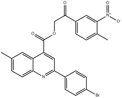 2-(4-methyl-3-nitrophenyl)-2-oxoethyl 2-(4-bromophenyl)-6-methylquinoline-4-carboxylate Struktur