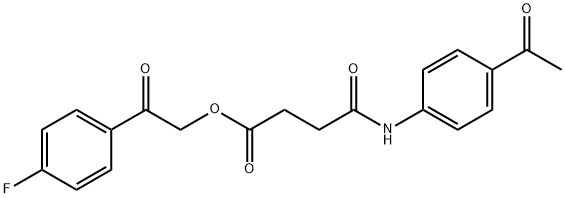 2-(4-fluorophenyl)-2-oxoethyl 4-((4-acetylphenyl)amino)-4-oxobutanoate Struktur