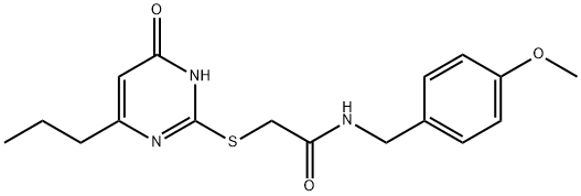 N-(4-methoxybenzyl)-2-[(6-oxo-4-propyl-1,6-dihydro-2-pyrimidinyl)sulfanyl]acetamide Struktur