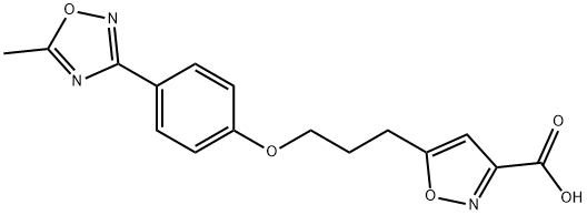 5-(3-(4-(5-Methyl-1,2,4-oxadiazol-3-yl)phenoxy)propyl)isoxazole-3-carboxylic acid Struktur