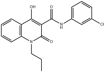 N-(3-chlorophenyl)-4-hydroxy-2-oxo-1-propyl-1,2-dihydroquinoline-3-carboxamide Struktur