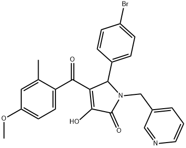 5-(4-bromophenyl)-3-hydroxy-4-(4-methoxy-2-methylbenzoyl)-1-(pyridin-3-ylmethyl)-1H-pyrrol-2(5H)-one Struktur