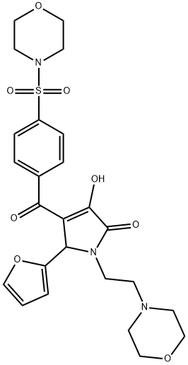 5-(furan-2-yl)-3-hydroxy-1-(2-morpholinoethyl)-4-(4-(morpholinosulfonyl)benzoyl)-1H-pyrrol-2(5H)-one Struktur