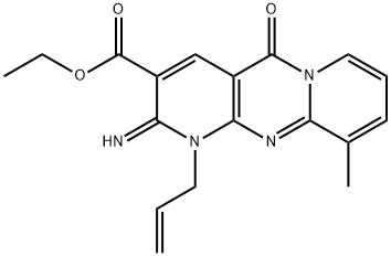 ethyl 1-allyl-2-imino-10-methyl-5-oxo-2,5-dihydro-1H-dipyrido[1,2-a:2',3'-d]pyrimidine-3-carboxylate Struktur