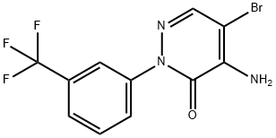 4-Amino-5-bromo-2-(3-(trifluoromethyl)phenyl)pyridazin-3(2H)-one Struktur