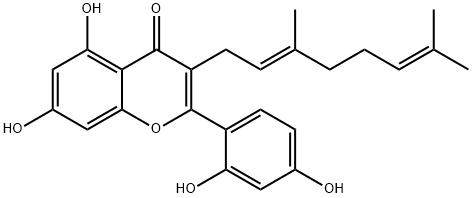 5,7,2',4'-Tetrahydroxy-3-geranylflavone Struktur