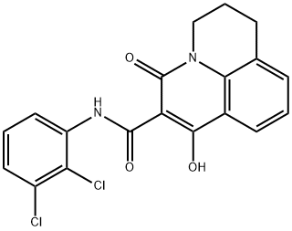 N-(2,3-dichlorophenyl)-1-hydroxy-3-oxo-3,5,6,7-tetrahydropyrido[3,2,1-ij]quinoline-2-carboxamide Struktur