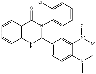 3-(2-chlorophenyl)-2-[4-(dimethylamino)-3-nitrophenyl]-2,3-dihydroquinazolin-4(1H)-one Struktur