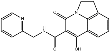 6-hydroxy-4-oxo-N-(pyridin-2-ylmethyl)-2,4-dihydro-1H-pyrrolo[3,2,1-ij]quinoline-5-carboxamide Struktur