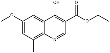 ethyl 4-hydroxy-6-methoxy-8-methylquinoline-3-carboxylate Struktur