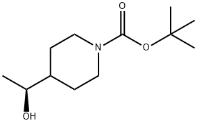 (S)-tert-butyl 4-(1-hydroxyethyl)piperidine-1-carboxylate Struktur