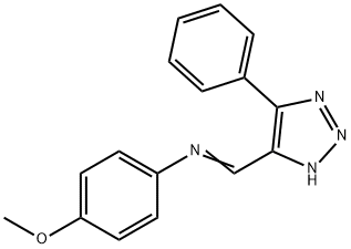 (E)-4-methoxy-N-((5-phenyl-1H-1,2,3-triazol-4-yl)methylene)aniline Struktur