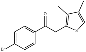 1-(4-Bromophenyl)-2-(3,4-dimethylthiophen-2-yl)ethanone Struktur