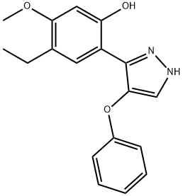 4-ethyl-5-methoxy-2-(4-phenoxy-1H-pyrazol-3-yl)Phenol Struktur