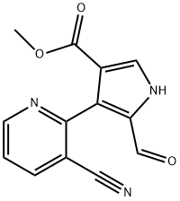 Methyl 4-(3-cyanopyridin-2-yl)-5-formyl-1H-pyrrole-3-carboxylate Struktur