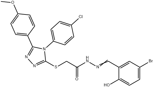 N'-[(E)-(5-bromo-2-hydroxyphenyl)methylidene]-2-{[4-(4-chlorophenyl)-5-(4-methoxyphenyl)-4H-1,2,4-triazol-3-yl]sulfanyl}acetohydrazide Struktur