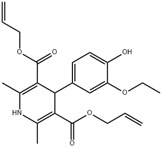 diallyl 4-(3-ethoxy-4-hydroxyphenyl)-2,6-dimethyl-1,4-dihydropyridine-3,5-dicarboxylate Struktur