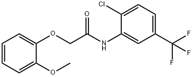 N-[2-chloro-5-(trifluoromethyl)phenyl]-2-(2-methoxyphenoxy)acetamide Struktur