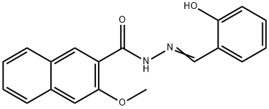 (E)-N'-(2-hydroxybenzylidene)-3-methoxy-2-naphthohydrazide Struktur