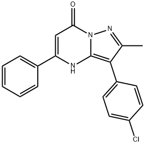 3-(4-chlorophenyl)-2-methyl-5-phenylpyrazolo[1,5-a]pyrimidin-7(4H)-one Struktur