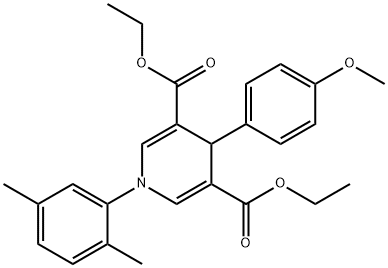 diethyl 1-(2,5-dimethylphenyl)-4-(4-methoxyphenyl)-1,4-dihydropyridine-3,5-dicarboxylate Struktur