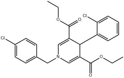 diethyl 1-(4-chlorobenzyl)-4-(2-chlorophenyl)-1,4-dihydropyridine-3,5-dicarboxylate Struktur