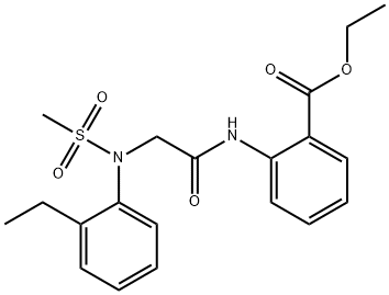 ethyl 2-(2-(N-(2-ethylphenyl)methylsulfonamido)acetamido)benzoate Struktur