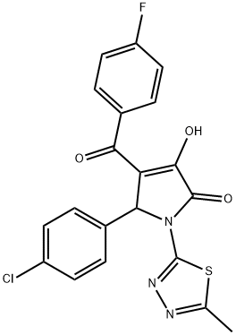 5-(4-chlorophenyl)-4-(4-fluorobenzoyl)-3-hydroxy-1-(5-methyl-1,3,4-thiadiazol-2-yl)-1H-pyrrol-2(5H)-one Struktur